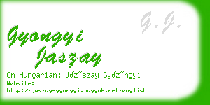 gyongyi jaszay business card